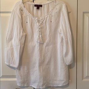 Sheer Cover-Up/Tunic with Beading